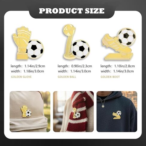 Set of 3 World Cup Soccer Pins 2026 Football pin Fan Lapel Badges for Men Collectible Pins for Bags Backpacks Hats Jackets Sport Trading Accessories Gifts for World Cup Soccer Enthusiasts in Saudi Arabia