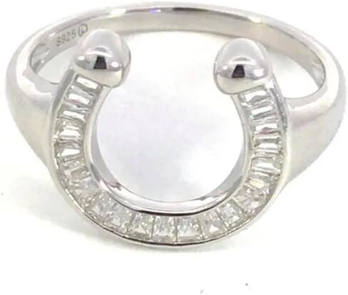 Gigi&Jen Make it Happen ring Horseshoe Ring 925 Sterling Silver with Cubic Zirconia, Lucky Charm Band for Women in Saudi Arabia