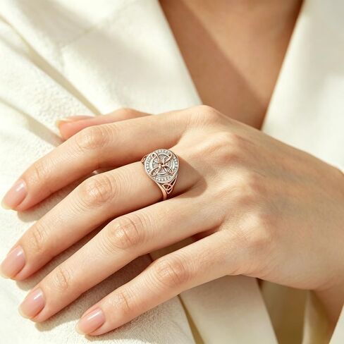 925 Sterling Silver Ring for Women Celtic Knot Design - Rose Gold and White Gold Plated Cubic Zirconia Statement Ring - Jewelry Gift for Her - Size 6-10 in Saudi Arabia