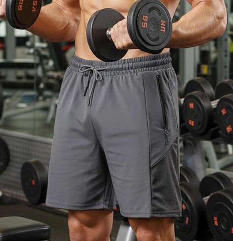 7" Mens Workout Shorts 2 Pack, Quick Dry Athletic Shorts for Men with Zipper Pockets, Running Shorts Gym Basketball in Saudi Arabia