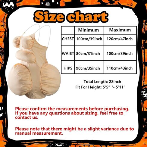 7 Pcs Halloween Fat Old Man Costume, Fake Belly and Chest Fat Suit Includes Pipe Faux Beard Eyebrows Wig Cap Glasses for Halloween Christmas Funny Cosplay Dress Up Party Stage Performance in Saudi Arabia