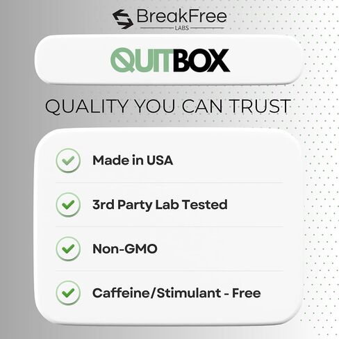 QuitBox التخلص من سموم النيكوتين الطبيعي وتخفيف الرغبة الشديدة | استعادة الرئة والدماغ | 10- مركب الفطر منشط الذهن للمدخنين والتدخين | تركيز وطاقة عالية الفعالية | 60 كبسولة in Kuwait