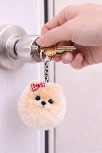 2 Pcs Pom Pom Pomeranian Fluffy Keychain for Women & Teens | Cute Plush, For Keys Purses Backpacks, Soft Faux Fur Ball, Gift Accessory for Dog Lovers in Saudi Arabia