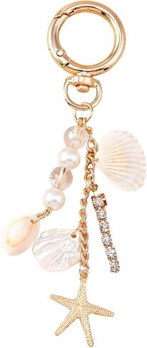 Cute Pearl Bag Charms for Handbags, Sweet Starfish Shell Keychain Purse Charms for Women in Saudi Arabia