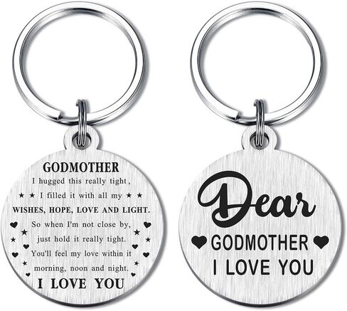 Emideary Godmother Gifts - Godmother Keychain from Godchild - Mothers Day Christmas Gift Key Chain for Godmom in Saudi Arabia