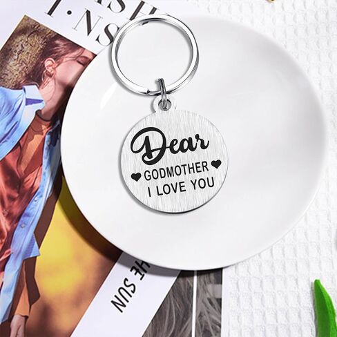 Emideary Godmother Gifts - Godmother Keychain from Godchild - Mothers Day Christmas Gift Key Chain for Godmom in Saudi Arabia
