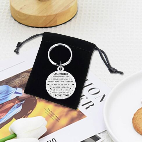 Emideary Godmother Gifts - Godmother Keychain from Godchild - Mothers Day Christmas Gift Key Chain for Godmom in Saudi Arabia