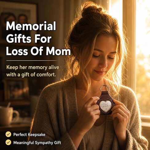 Memorial Sympathy Keepsake Gift for Loss of Mom to Daughter Son, Keep Making Her Proud Remembrance for Loss of Mom, Bereavement Remembrance Keychain for Grieving Family Member, Mother Memorial Gift in Saudi Arabia