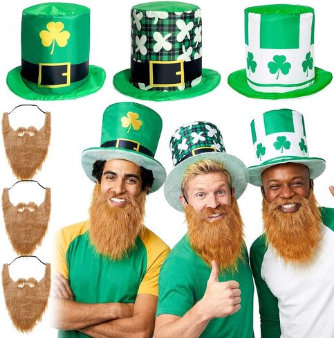 3Pcs St.Patrick's Day Hat Leprechaun Hat Green Top Hat Saint Patrick Costume Accessories Irish Hats for Party Themed Events in Saudi Arabia