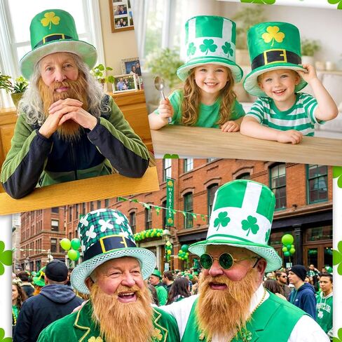 3Pcs St.Patrick's Day Hat Leprechaun Hat Green Top Hat Saint Patrick Costume Accessories Irish Hats for Party Themed Events in Saudi Arabia