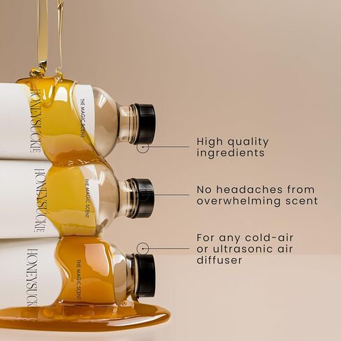 The Magic Scent Honeysuckle Diffuser Oil - Hotel & Home Luxury Scents - Diffuser Oil Scents for Home Designed for Use in All Diffusers - 4 fl oz, 120 mL in Saudi Arabia