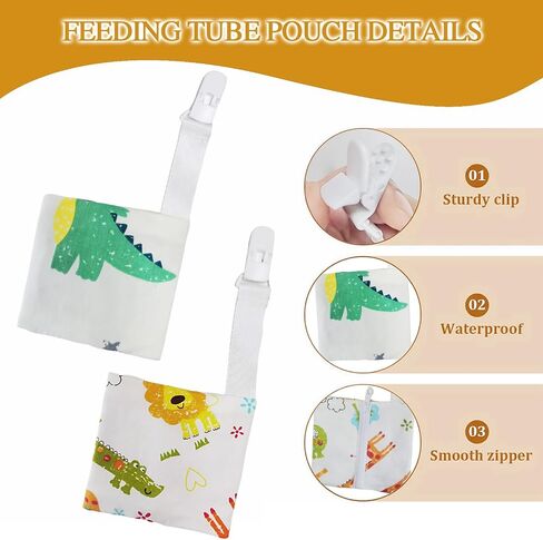 Feeding Tube Pouch with Zip for NJ Nasogastric Storage Pocket,Waterproof NG Holder,Reusable Securement Accessory Waterproof Pouch, Zipper Fixation Bag Holder Pocket Safety Clip GJ Medical Tubing in Saudi Arabia