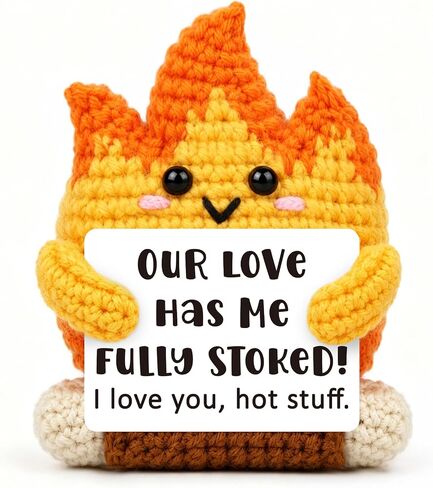 Funny Birthday Gifts for Boyfriend Girlfriend Best Friend, Handmade Crochet Flame Fire Decoration, Happy Birthday Hot Stuff Funny Gift Ideas for Wife Husband Women Men Decor for Home Table in Saudi Arabia