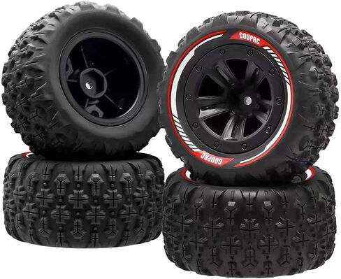 GOUPRC 12mm Hex RC Wheel Tires with Hood Pins Retainer Lock Clip Kit, 3.26 * 1.67 Inches 4PCS Swamp Claw Mud Terrain Tires Accessories for 1/14 1/16 RC Car Crawler Buggy Truck in Kuwait