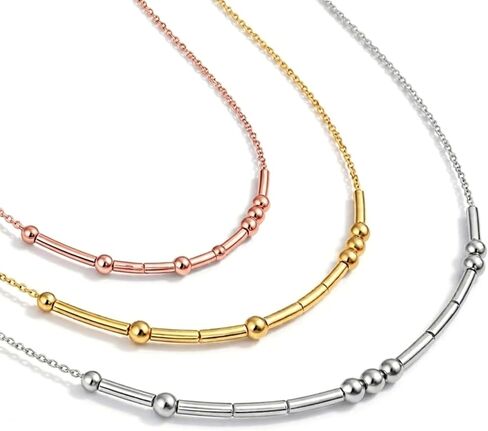 Personalized Morse Code Name Necklaces for Women | 925 Sterling Silver Hidden Secret Message | Mama Necklace for Women | Morse Code Jewelry in Kuwait