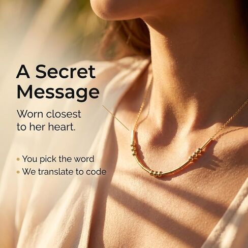 Personalized Morse Code Name Necklaces for Women | 925 Sterling Silver Hidden Secret Message | Mama Necklace for Women | Morse Code Jewelry in Kuwait