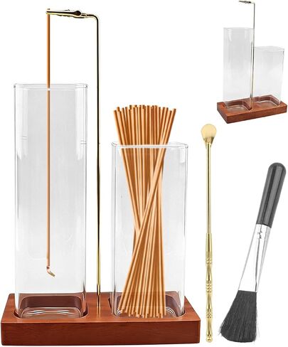 2 in 1 Incense Holder for Sticks, Incense Burne with Glass Ash Catcher and Incense-Sticks Organizer, Vertical Inscents-Sticks Holder for Yoga Spa Meditation Home Decor(Color:Transparent) in Saudi Arabia