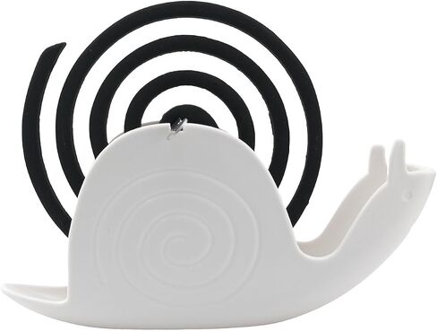 2PCS Creative Snail Shaped Mosquito Coil Holder 18x7.5x3.2cm Black/White Sandalwood Incense Burner ABS Flame Retardant Material Decorative Desktop Design in Kuwait