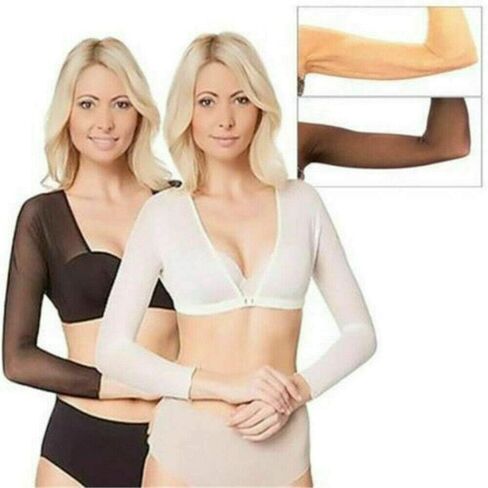 Women Mesh Sheer Crop Top T-Shirt Lingerie Long Sleeve See Through Vest Blouse (White, M) in Saudi Arabia