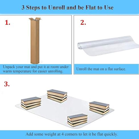Plastic Eco-Friendly Carpet Runner for Hallway/Entrance,Crystal Clear Vinyl Roll Carpet Cover for Low Pile Rugs - 1m/3m/5m/7m Long(120x400cm/3.9x13.1ft) in Kuwait