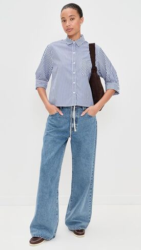 rag & bone Women's Lucia Stripe Poplin Shirt in Saudi Arabia