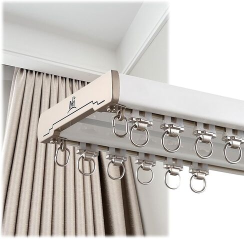 Aluminum Alloy Curtain Tracks,6ft Aluminium Alloy Curtain Track with Silent Rollers, Easy Install Ceiling Mount, Double Track System for Curtains, Champagne Gold Finish, Perfect for Home Dec in Kuwait