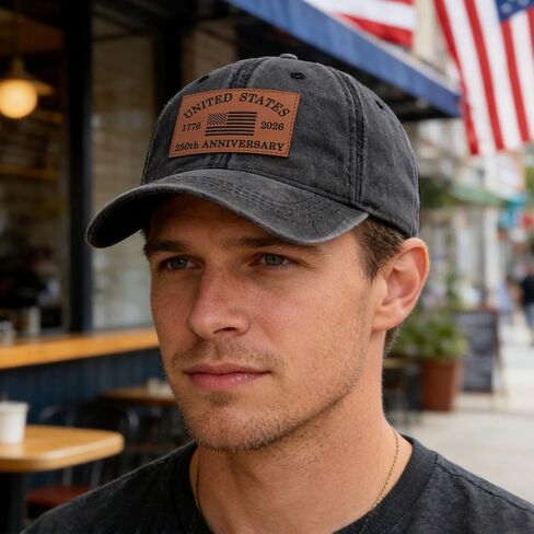 250 Anniversary USA Hat Baseball Cap for Men Women Leather Patch in Saudi Arabia