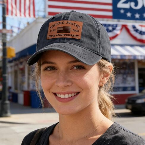 250 Anniversary USA Hat Baseball Cap for Men Women Leather Patch in Saudi Arabia