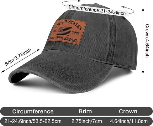 250 Anniversary USA Hat Baseball Cap for Men Women Leather Patch in Saudi Arabia