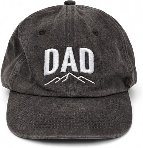 Dad Hat for Men, Washed Cotton Baseball Cap with Brown Leather Patch, Adjustable in Saudi Arabia