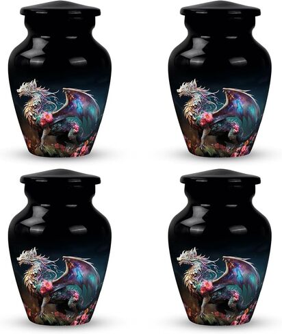 Garden Dragon Enchantment - Large With Velvet Bag - Urn For Human Ashes Adult Male & Female - Funeral Decorative Urns - Memorial For Human Remains Mom & Dad - Cremation Urn For Adult Men & Women in Saudi Arabia