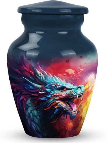 Garden Dragon Enchantment - Large With Velvet Bag - Urn For Human Ashes Adult Male & Female - Funeral Decorative Urns - Memorial For Human Remains Mom & Dad - Cremation Urn For Adult Men & Women in Saudi Arabia