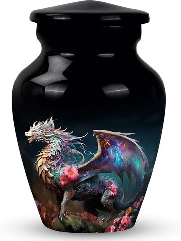 Garden Dragon Enchantment - Large With Velvet Bag - Urn For Human Ashes Adult Male & Female - Funeral Decorative Urns - Memorial For Human Remains Mom & Dad - Cremation Urn For Adult Men & Women in Saudi Arabia