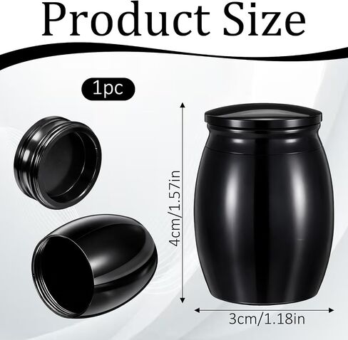 Mini Pet Urns, Small Urns for Ashes Aluminum Small Keepsake Urn Mini Ashes Urn for Dog Cat Pet Cremation Keepsake, Black in Saudi Arabia