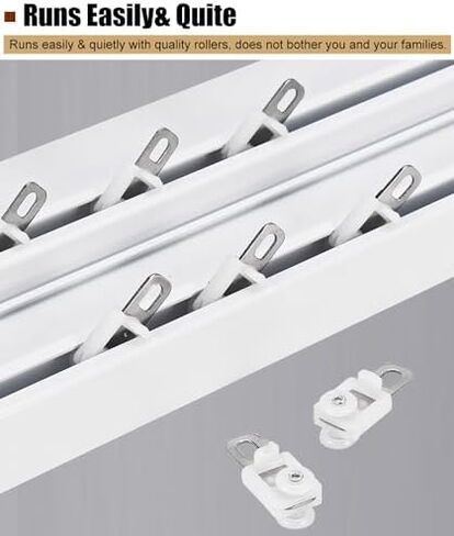 Aluminum Alloy Curtain Tracks,3-in-1 Alloy Nano-Silent Double Curtain Track - Ceiling-Mounted Curtain System with Box for Living Room, Bedroom, and Home Decor - Smooth Operation, Easy Instal in Kuwait