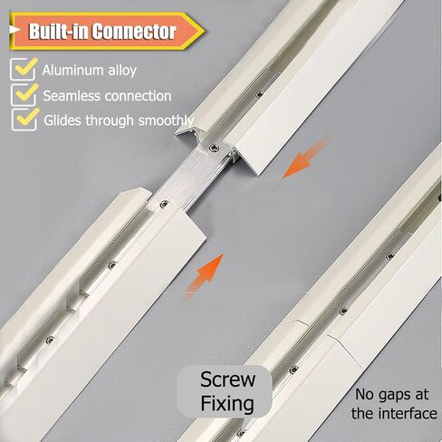 Aluminum Alloy Curtain Tracks,Heavy Duty Black Seamless V Shape Curtain Rod, 6.5m (21ft) Long, Durable Aluminum Alloy for Living Room, Bedroom, Study - 320cm/10.5ft/126in, Easy Installation in Kuwait