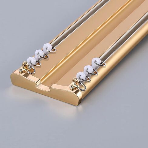 Aluminum Alloy Curtain Tracks,Heavy Duty 5.2ft Aluminum Alloy Double Track Ceiling Curtain Rail - Durable Room Divider Track for Easy Installation, Perfect for Home and Office Use in Kuwait