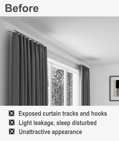 Aluminum Alloy Curtain Tracks,Premium White Aluminum Alloy Double Curtain Tracks with Silent Rollers - 5m (16.4ft) Wall/Ceiling Mount Curtain Rail System for Bedroom, Living Room & Smooth Op in Kuwait