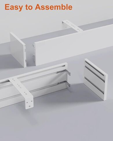 Aluminum Alloy Curtain Tracks,Premium White Aluminum Alloy Double Curtain Tracks with Silent Rollers - 5m (16.4ft) Wall/Ceiling Mount Curtain Rail System for Bedroom, Living Room & Smooth Op in Kuwait