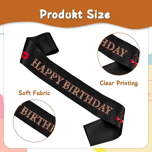 Cheetah Print Birthday Decorations Girl - 2 Pcs Red Black Leopard Print Sash Matching Style Badge for Girls Women 16th 18th 21st 25th 30th 40th Safari Theme Birthday Accessories Gift in Saudi Arabia
