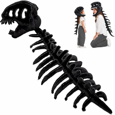 Dinosaur Skeleton Costume Set,Soft Plush 3D Spinosaurus Skull Mask Dino Outfit for Halloween Cosplay Family Game in Saudi Arabia
