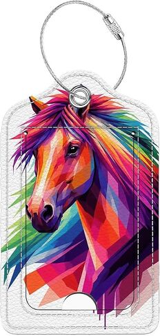 Luggage Tags,Abstract Fluid Color Wave Design, Double-Sided Privacy Cover ID Labels with Stainless Steel Loop and Address Card for Travel Bag Suitcase in Saudi Arabia