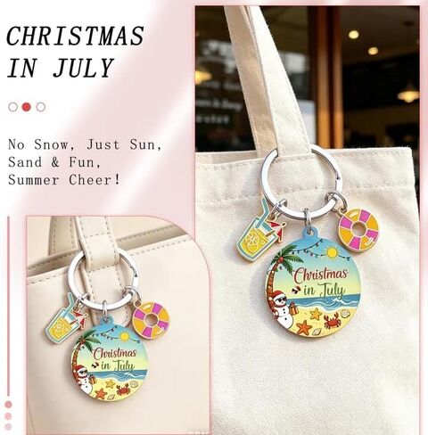 Christmas In July Decorations Keychain Summer Christmas Birthday Party Favors Beach Themed Gifts For Women Xmas In July Accessories For Hawaiian Party Decorations Summer Gift Beach Basket Gift Ideas in Kuwait