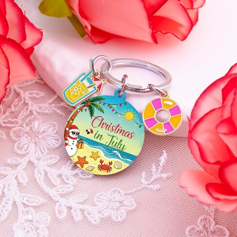 Christmas In July Decorations Keychain Summer Christmas Birthday Party Favors Beach Themed Gifts For Women Xmas In July Accessories For Hawaiian Party Decorations Summer Gift Beach Basket Gift Ideas in Kuwait