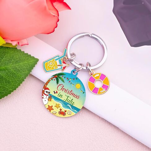 Christmas In July Decorations Keychain Summer Christmas Birthday Party Favors Beach Themed Gifts For Women Xmas In July Accessories For Hawaiian Party Decorations Summer Gift Beach Basket Gift Ideas in Kuwait