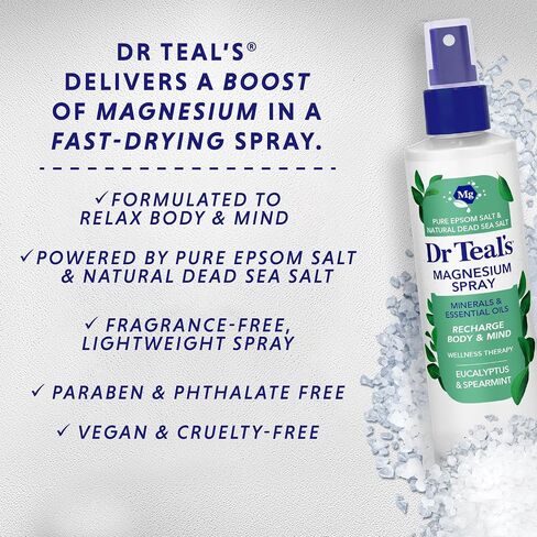 Dr Teal's Magnesium Eucalyptus Spray with Natural Dead Sea Salt, 8 fl oz (Pack of 2) in Kuwait