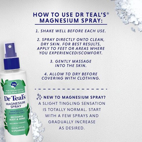Dr Teal's Magnesium Eucalyptus Spray with Natural Dead Sea Salt, 8 fl oz (Pack of 2) in Kuwait
