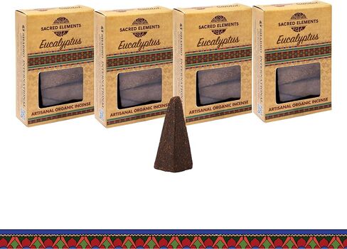 Sacred Elements Organic Incense Cones – Palo Santo Scent (Pack of 4) | Natural Aromatherapy for Energy Cleansing & Relaxation | Handcrafted, Low Smoke, Long-Lasting Fragrance for Home Use in Kuwait