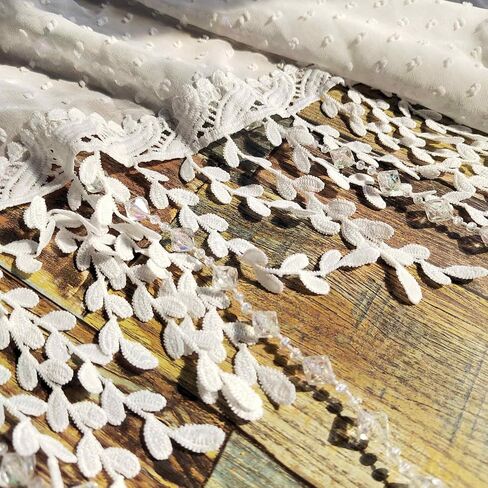 White Arched Sheer Valance Boho Pompom Short Curtain Tier with Crystal Beads for Doorways Tassels Swag Curtain Room Divider Dining Room Glass Door Rod Pocket 1Panel (W59 X L43 INCH,White) in Saudi Arabia