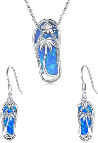 Midir&Etain Beach Themed Jewelry – Flip Flops Necklace and Earrings in Saudi Arabia